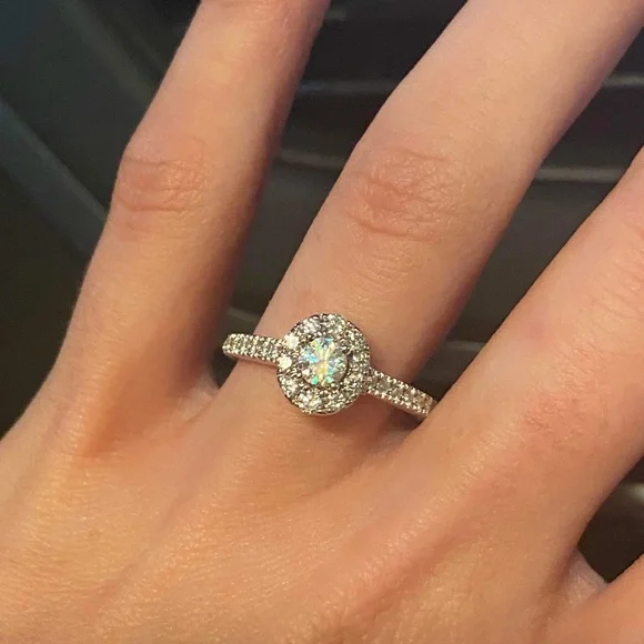 Ct Tw First Light Diamond Solitaire Ring Beautiful White Gold